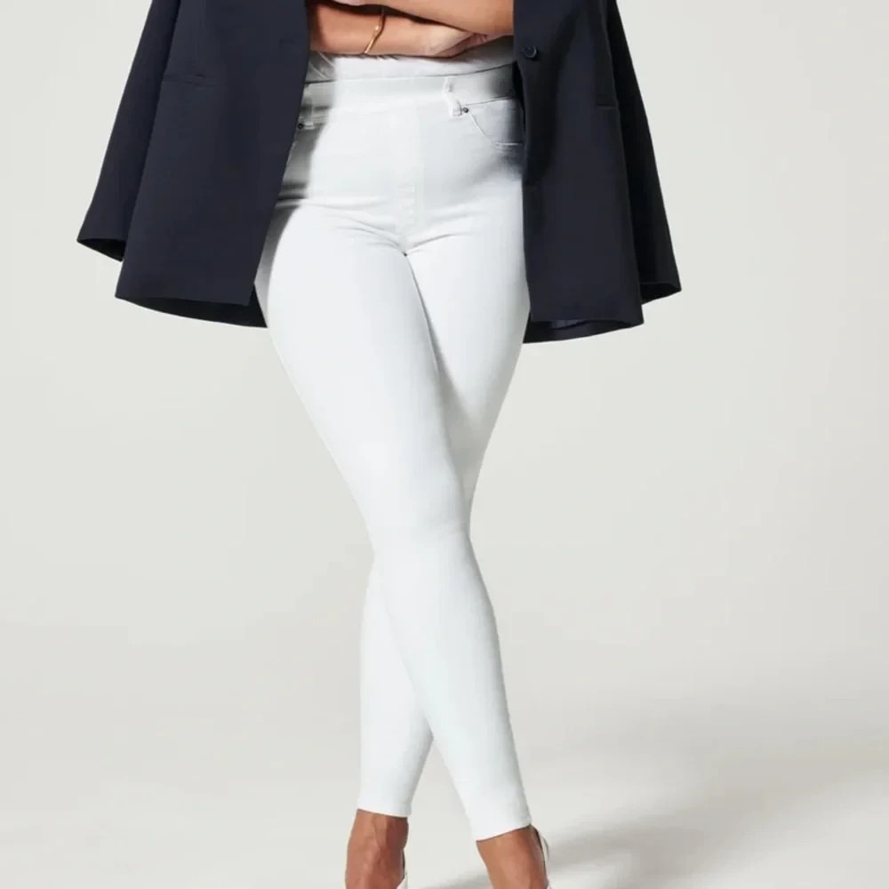 Spanx Tummy Control Pull On Skinny Ankle Jeans Womens 3X White 20271R
